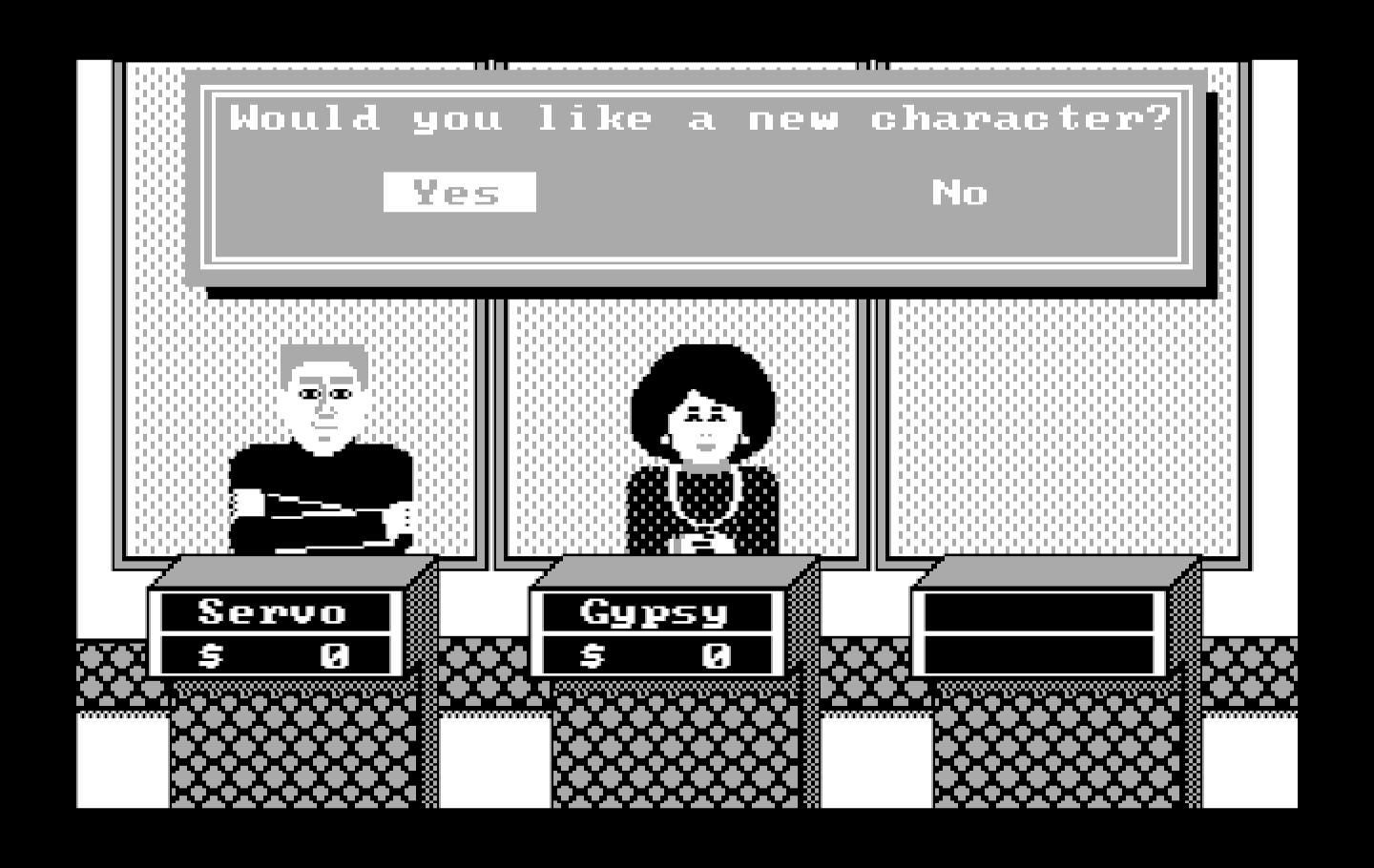 Wipeout IBM PC/Compatibles Screenshot: Setting up the players.