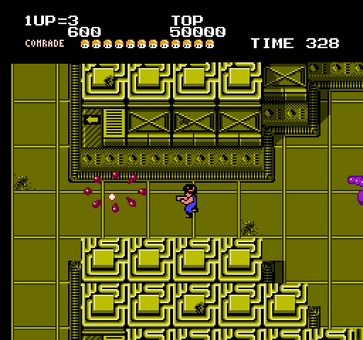 Alien Syndrome NES / Famicom Screenshot: Blasting aliens!