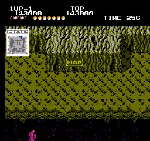 Alien Syndrome NES / Famicom Screenshot: Viewing the map for this area...