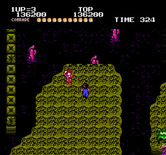 Alien Syndrome for NES / Famicom - Don't fall into the dark areas, you'll lose a life...