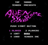 Alien Syndrome for NES / Famicom - Title screen.