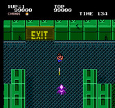 Alien Syndrome for NES / Famicom - The exit isn't open yet, I still have one person left to rescue...