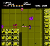 Alien Syndrome for NES / Famicom - The flame thrower helps defeat aliens easily...