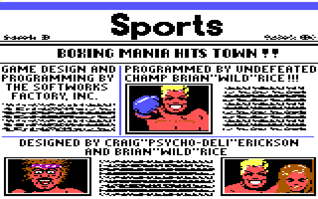 Star Rank Boxing II IBM PC/Compatibles Screenshot: Credits screen 2.