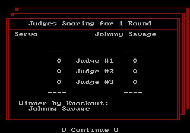 Star Rank Boxing II IBM PC/Compatibles Screenshot: Fight results.