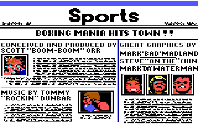 Star Rank Boxing II IBM PC/Compatibles Screenshot: Credits screen 1.