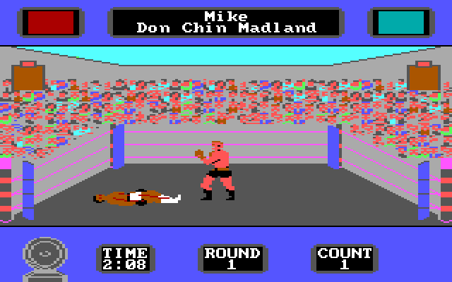 Star Rank Boxing II IBM PC/Compatibles Screenshot: I'm knocked down, but not out yet!