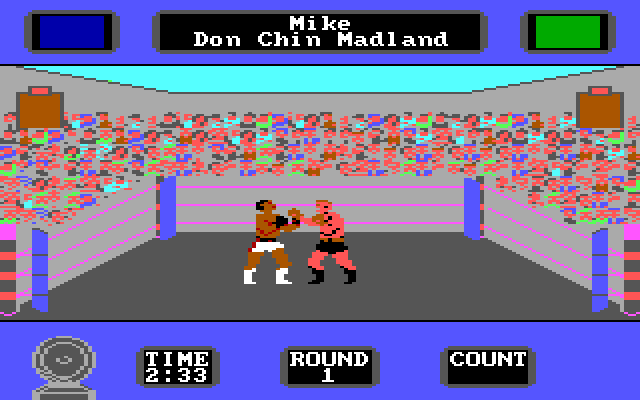 Star Rank Boxing II IBM PC/Compatibles Screenshot: Failing to block a punch...