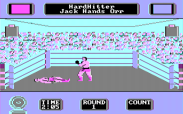 Star Rank Boxing II IBM PC/Compatibles Screenshot: Knocked down again...