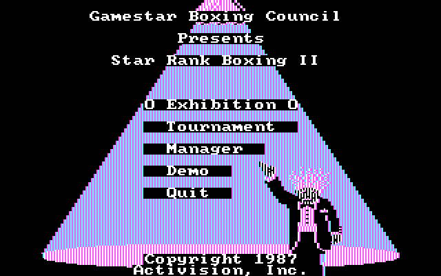 Star Rank Boxing II IBM PC/Compatibles Screenshot: The main menu.