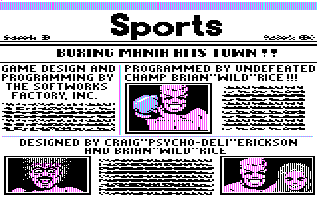 Star Rank Boxing II IBM PC/Compatibles Screenshot: Credits screen 2.