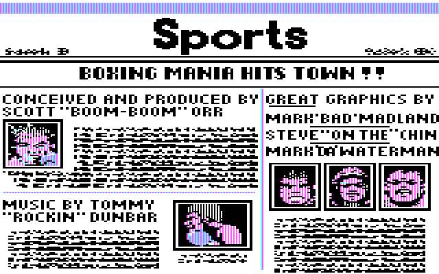 Star Rank Boxing II IBM PC/Compatibles Screenshot: Credits screen 1.