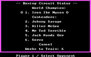 Star Rank Boxing II for IBM PC/Compatibles - Select an opponent.