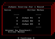 Star Rank Boxing II for IBM PC/Compatibles - Fight results.
