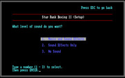 Star Rank Boxing II for IBM PC/Compatibles - Select music and sound options.