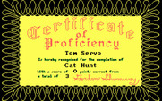 ALF's Thinking Skills for IBM PC/Compatibles - My first certificate in the game!