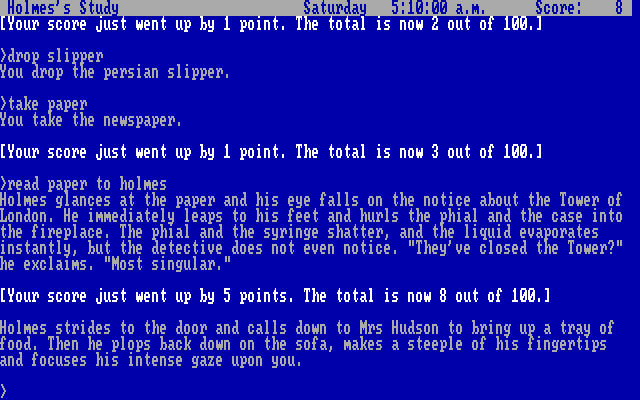 Sherlock: The Riddle of the Crown Jewels IBM PC/Compatibles Screenshot: Picking up a few items.