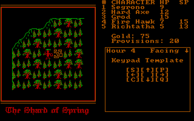 Shard of Spring IBM PC/Compatibles Screenshot: Game start.