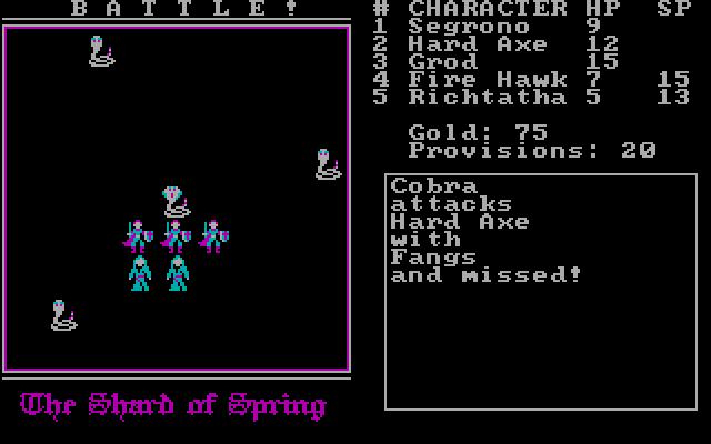 Shard of Spring IBM PC/Compatibles Screenshot: Battle start!