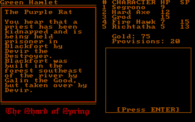 Shard of Spring IBM PC/Compatibles Screenshot: Talking with people in town...