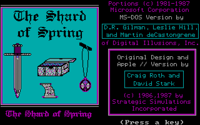 Shard of Spring IBM PC/Compatibles Screenshot: Title screen.