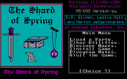 Shard of Spring for IBM PC/Compatibles - The main menu.