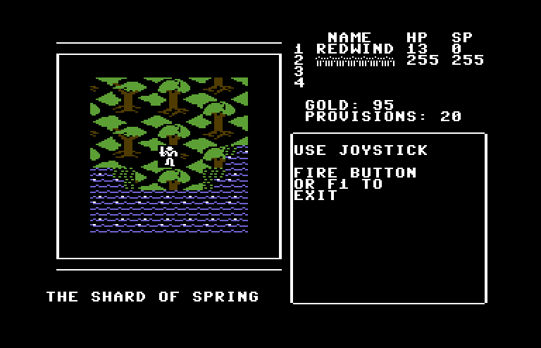 Shard of Spring Commodore 64 Screenshot: Water blocks the path!