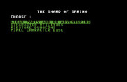 Shard of Spring for Commodore 64 - The main menu.