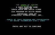 Shard of Spring for Commodore 64 - Title screen.