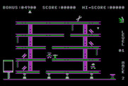 Hard Hat Mack for Atari 8-bit - Game start.