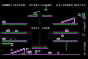 Hard Hat Mack for Atari 8-bit - Game over.