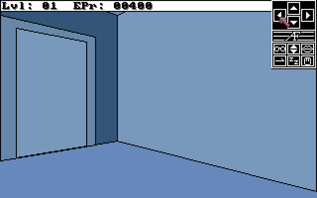 Alien Fires: 2199 AD Amiga Screenshot: Exploring...there's a door ahead!