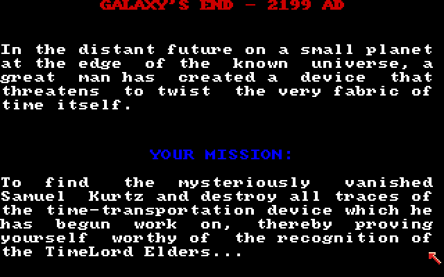 Alien Fires: 2199 AD Amiga Screenshot: The story so far.
