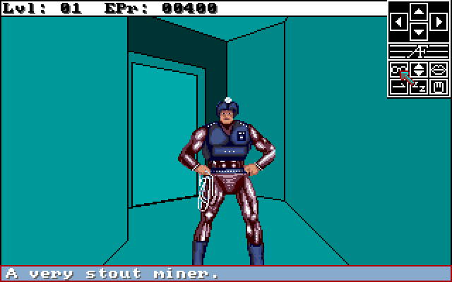 Alien Fires: 2199 AD Amiga Screenshot: A very stout miner.