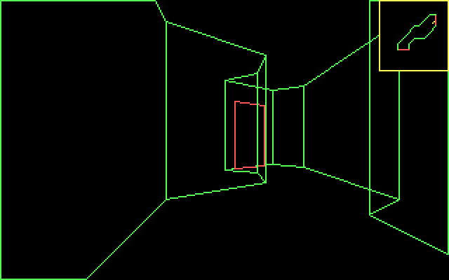 Alien Fires: 2199 AD IBM PC/Compatibles Screenshot: Exploring a winding hallway...