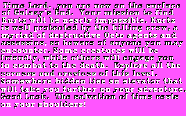 Alien Fires: 2199 AD IBM PC/Compatibles Screenshot: The story so far.