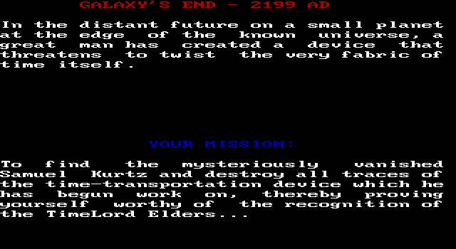 Alien Fires: 2199 AD IBM PC/Compatibles Screenshot: Your mission...