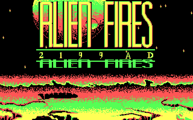 Alien Fires: 2199 AD IBM PC/Compatibles Screenshot: Title screen.