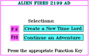 Alien Fires: 2199 AD for IBM PC/Compatibles - Continue, or create a new character?