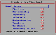 Alien Fires: 2199 AD for IBM PC/Compatibles - Creating a new time lord.