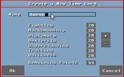 Alien Fires: 2199 AD for Atari ST - Setting up a new character.