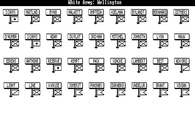 UMS: The Universal Military Simulator IBM PC/Compatibles Screenshot: Here's the white army...