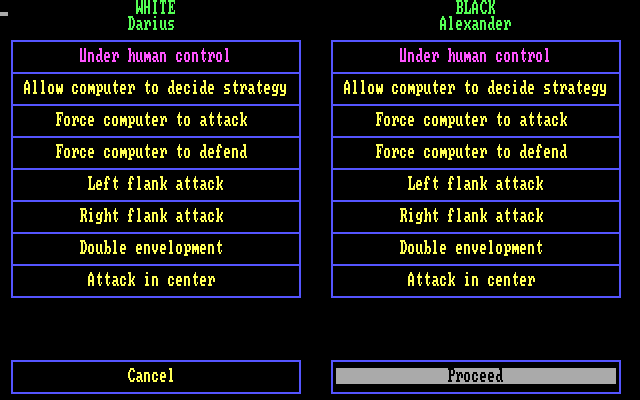 UMS: The Universal Military Simulator IBM PC/Compatibles Screenshot: Some game options.