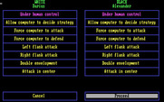 UMS: The Universal Military Simulator for IBM PC/Compatibles - Some game options.