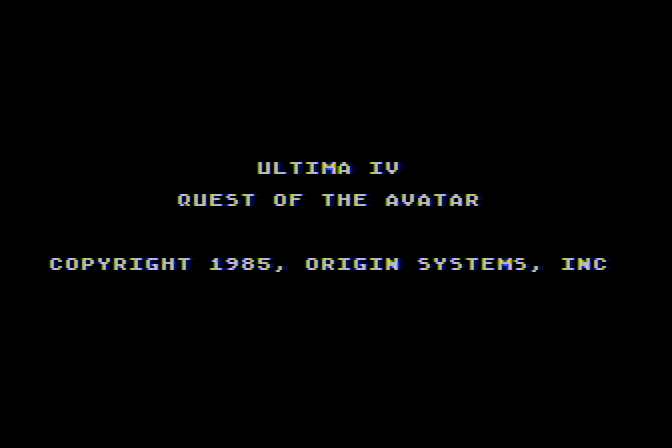 Ultima IV: Quest of the Avatar Atari 8-bit Screenshot: Loading screen.