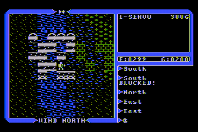 Ultima IV: Quest of the Avatar Atari 8-bit Screenshot: In a town...