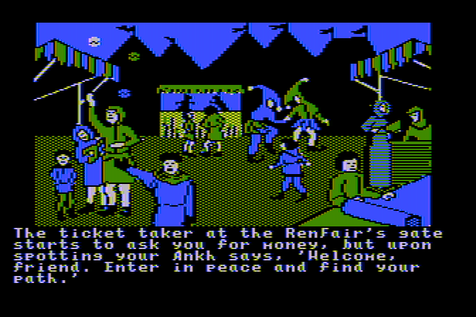 Ultima IV: Quest of the Avatar Atari 8-bit Screenshot: At the RenFair...