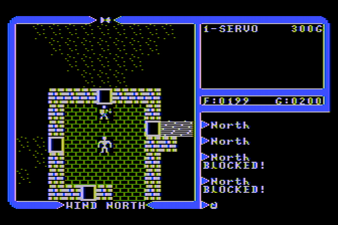 Ultima IV: Quest of the Avatar Atari 8-bit Screenshot: Exploring...how do I get out of here?