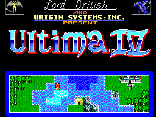 Ultima IV: Quest of the Avatar Sega Master System Screenshot: Title screen.