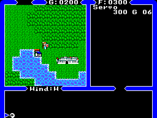 Ultima IV: Quest of the Avatar Sega Master System Screenshot: Game start.